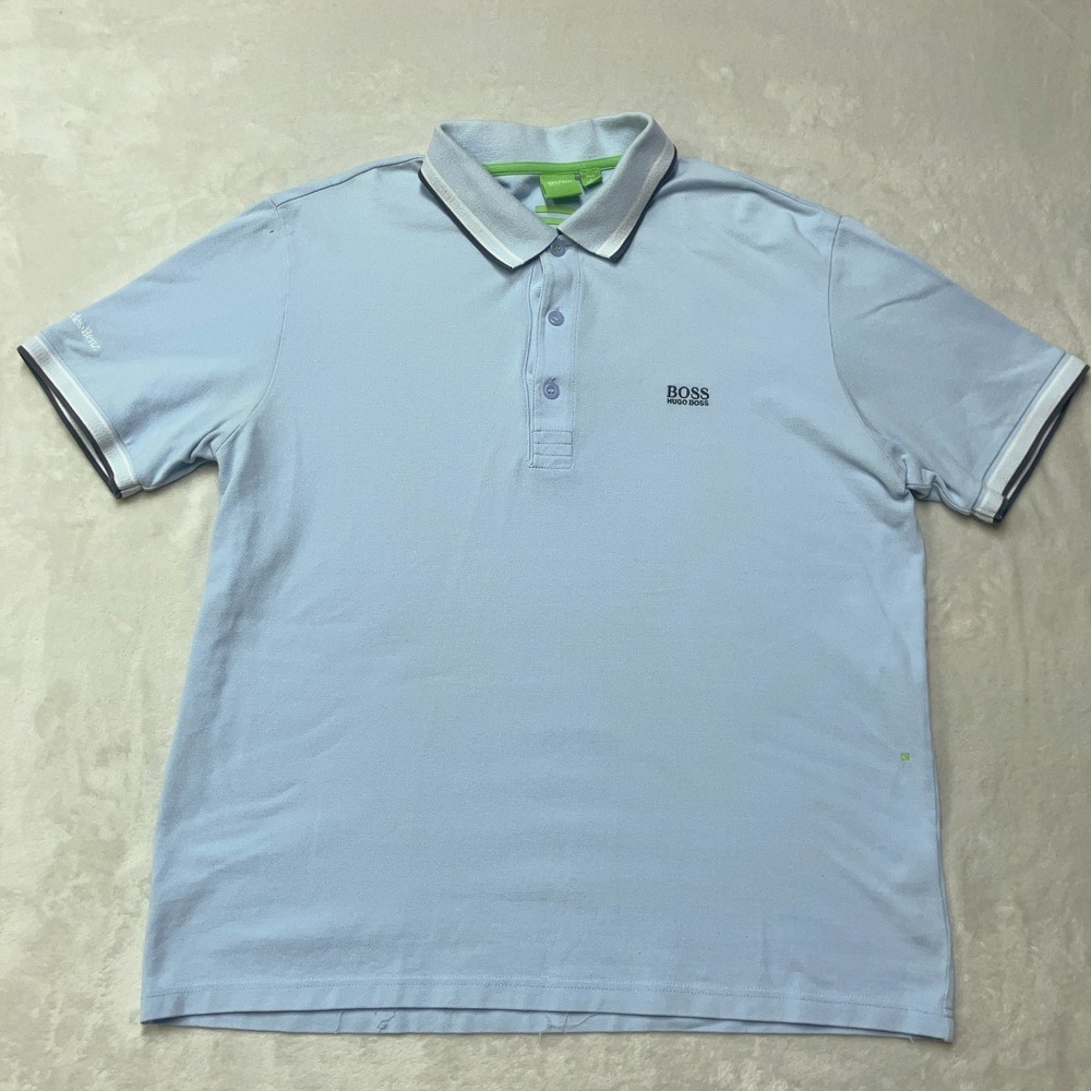 Mercedes Benz x Boss Hugo Boss Polo Shirt Men's XL Blue Cotton Short Sleeve